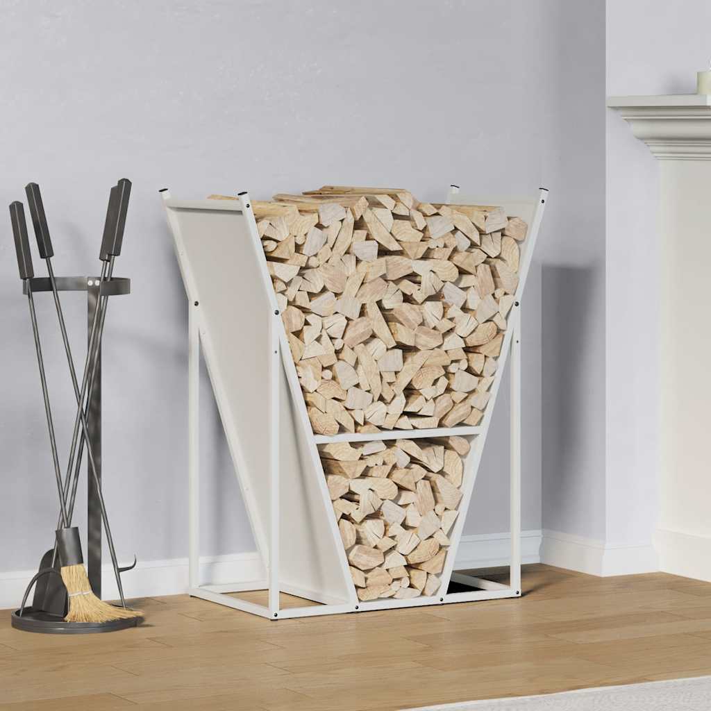 Firewood Rack White 69.5x35x81 cm Cold-rolled steel - Design Hut