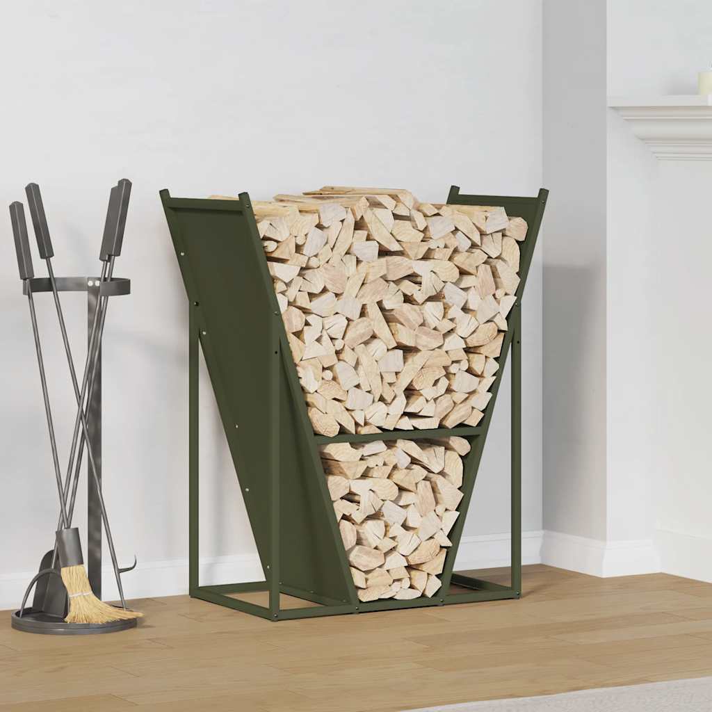 Firewood Rack Olive Green 69.5x35x81 cm Cold-rolled steel - Design Hut