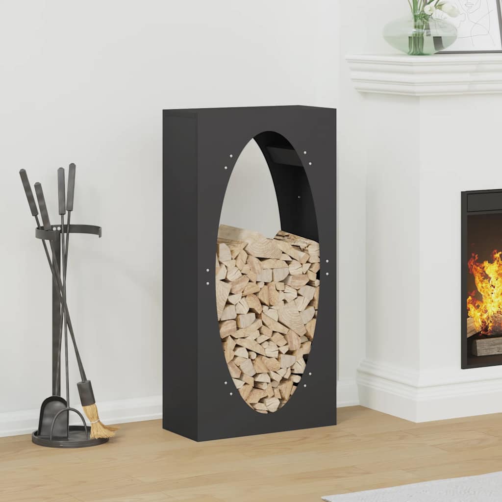 Firewood Rack Black 50x23x100 cm Cold-rolled steel - Casper Homes