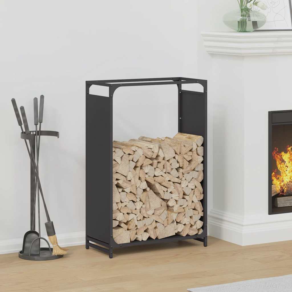 Firewood Rack Black 60x28x90 cm Cold-rolled steel - Decor Base