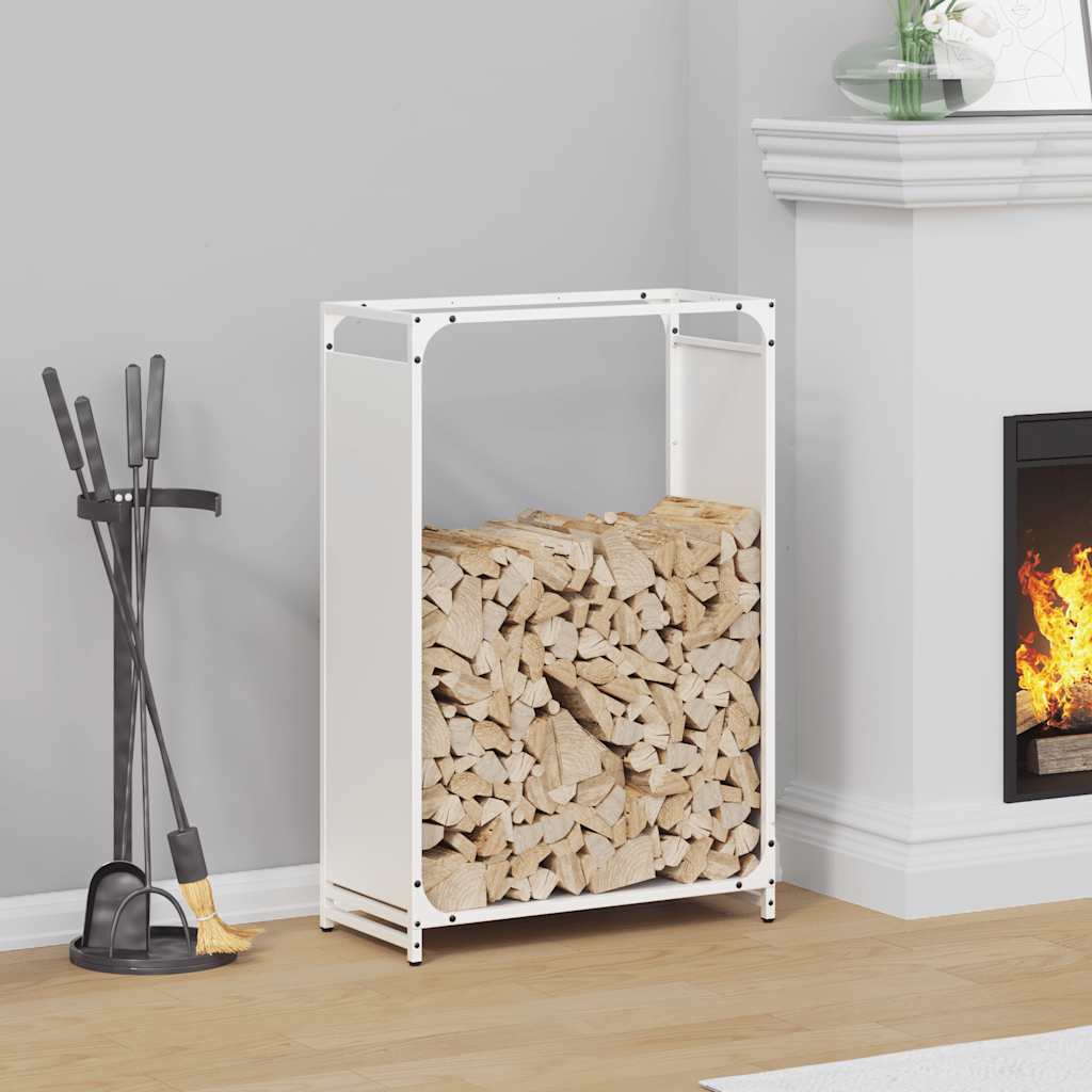 Firewood Rack White 60x28x90 cm Cold-rolled steel - Decor Base