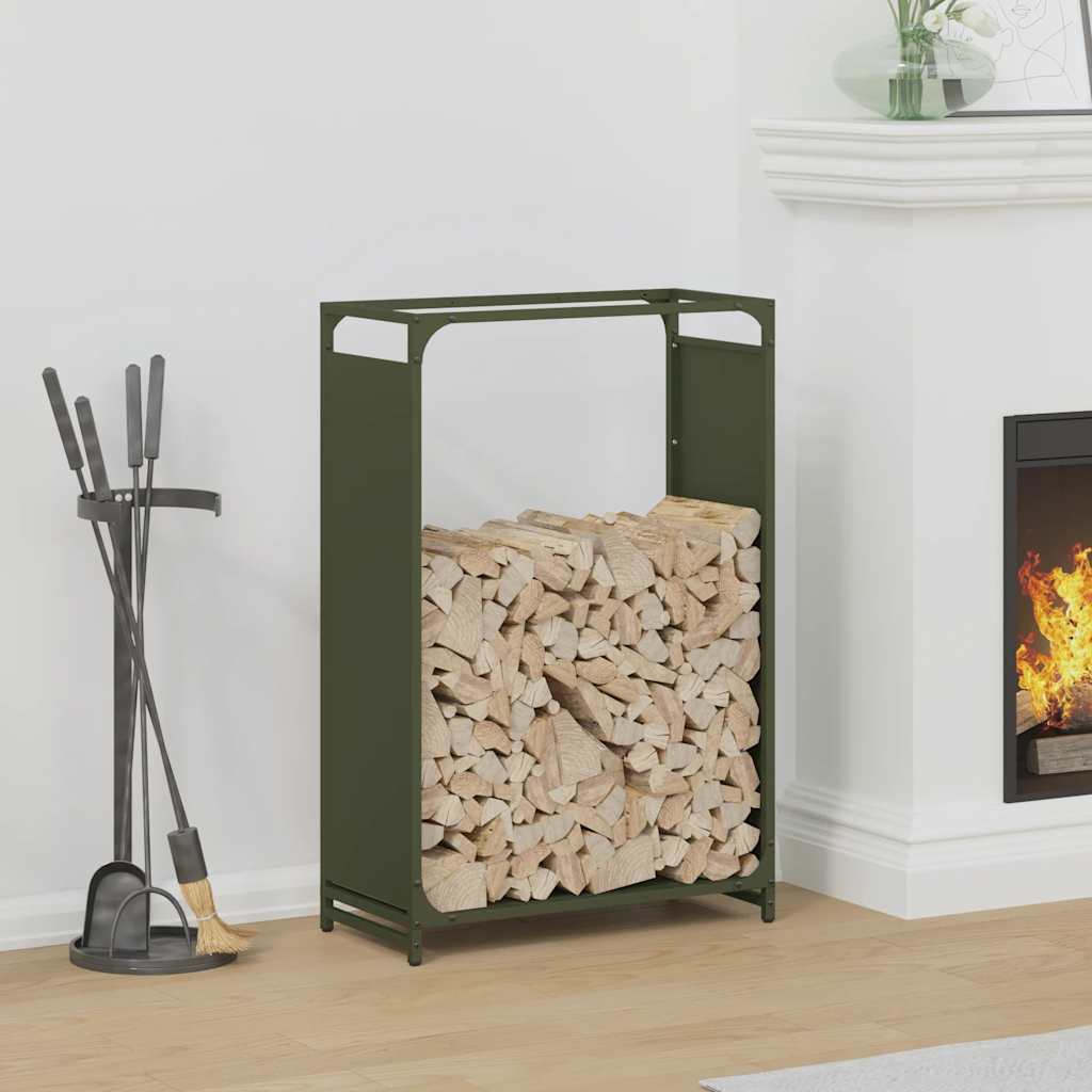 Firewood Rack Olive Green 60x28x90 cm Cold-rolled steel - Decor Base