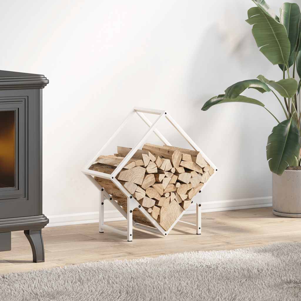 Firewood Rack White 50x25x50 cm Cold-rolled steel - Casper Homes