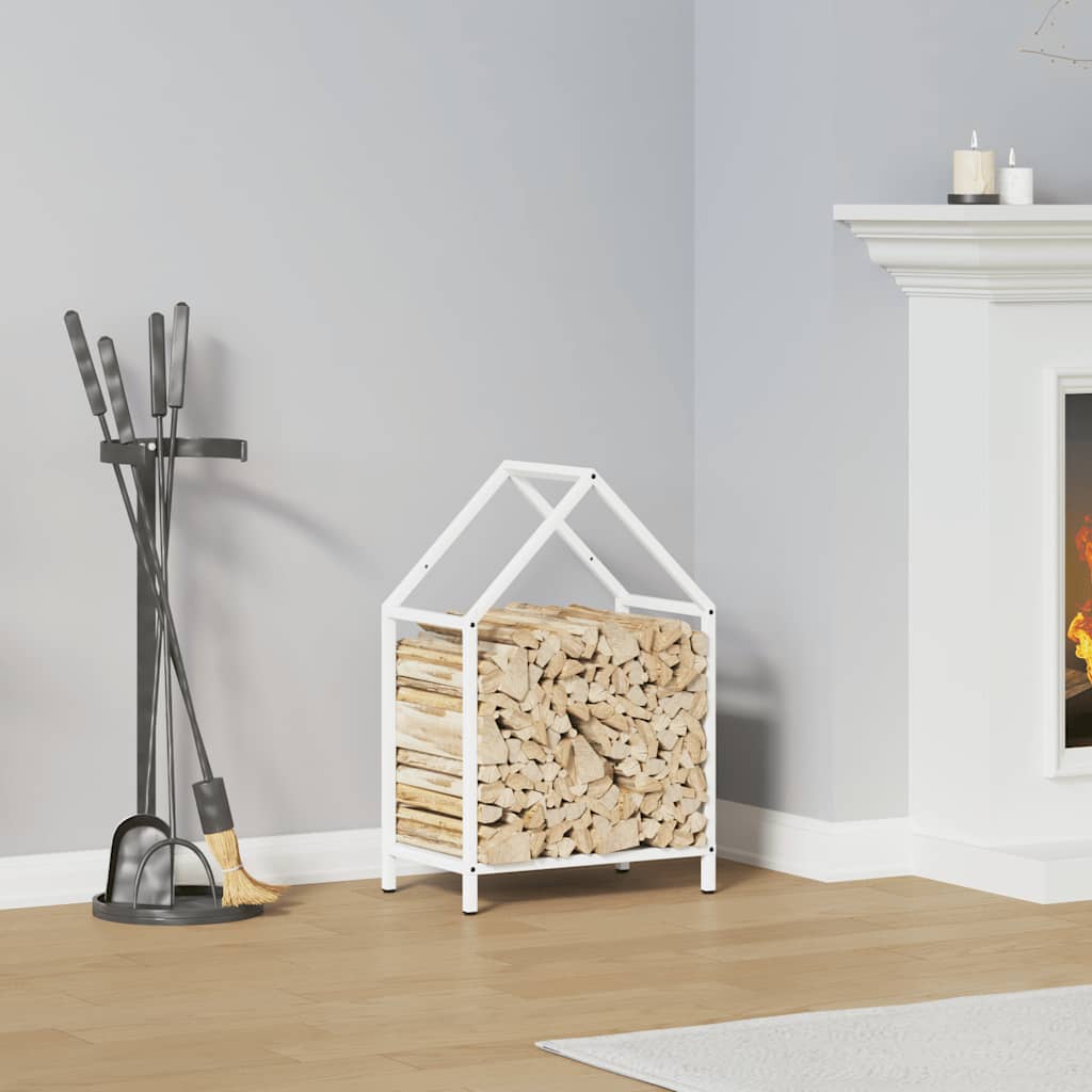 Firewood Rack White 40x25x60 cm Cold-rolled steel - All Things Good
