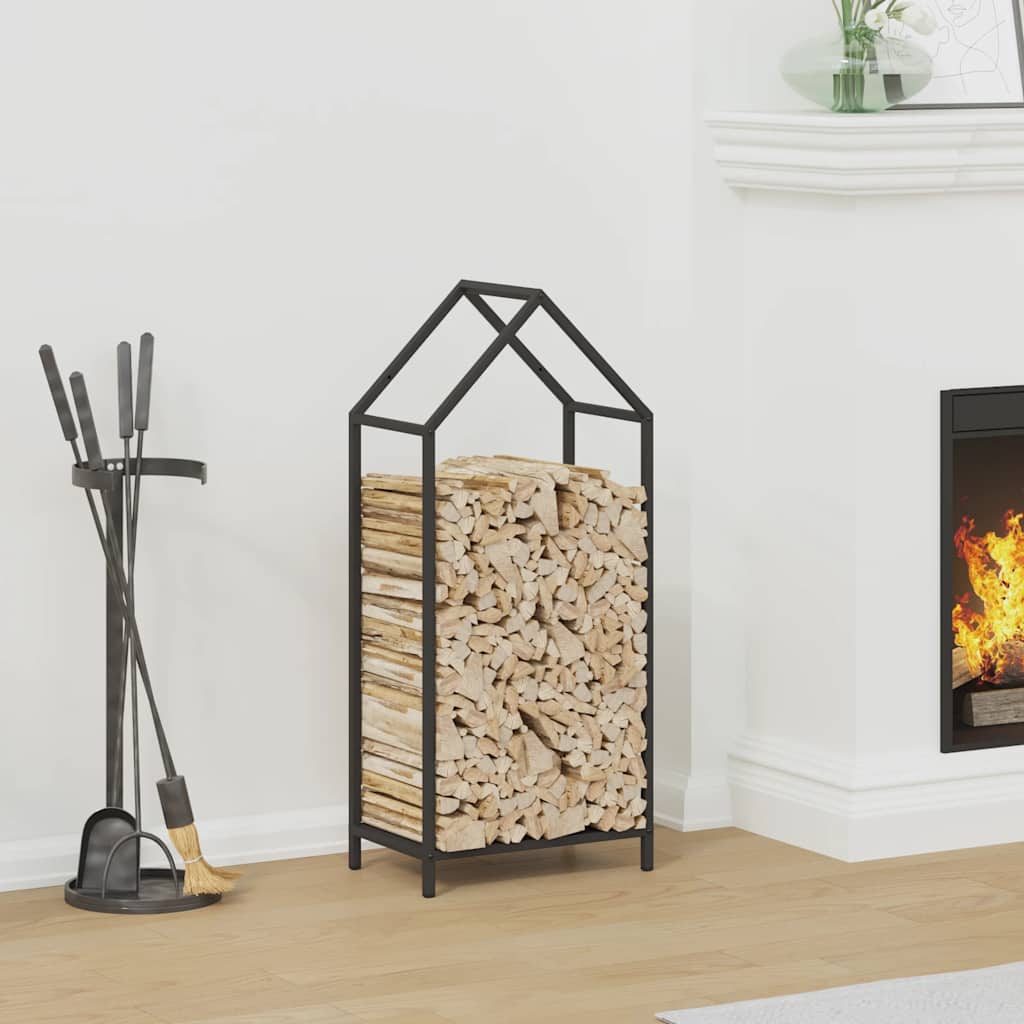 Firewood Rack Black 40x25x90 cm Cold-rolled steel - All Things Good