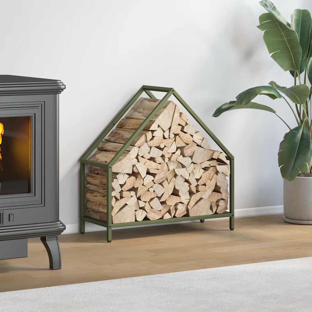 Firewood Rack Olive Green 60x25x60 cm Cold-rolled steel - Decor Base