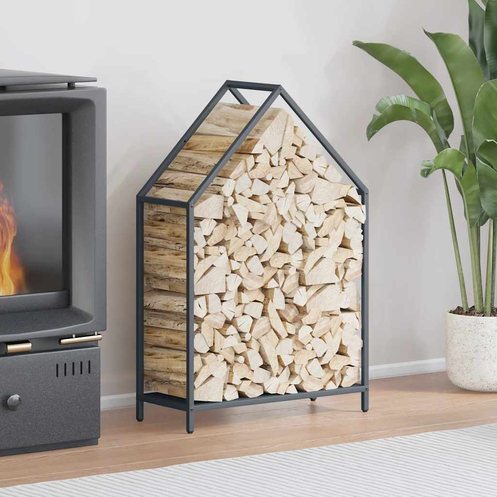 Firewood Rack Anthracite 60x25x90 cm Cold-rolled steel - Decor Base