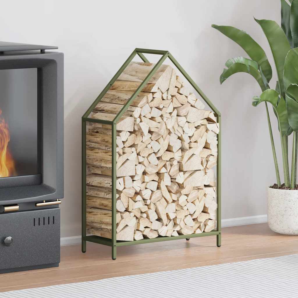 Firewood Rack Olive Green 60x25x90 cm Cold-rolled steel - Decor Base