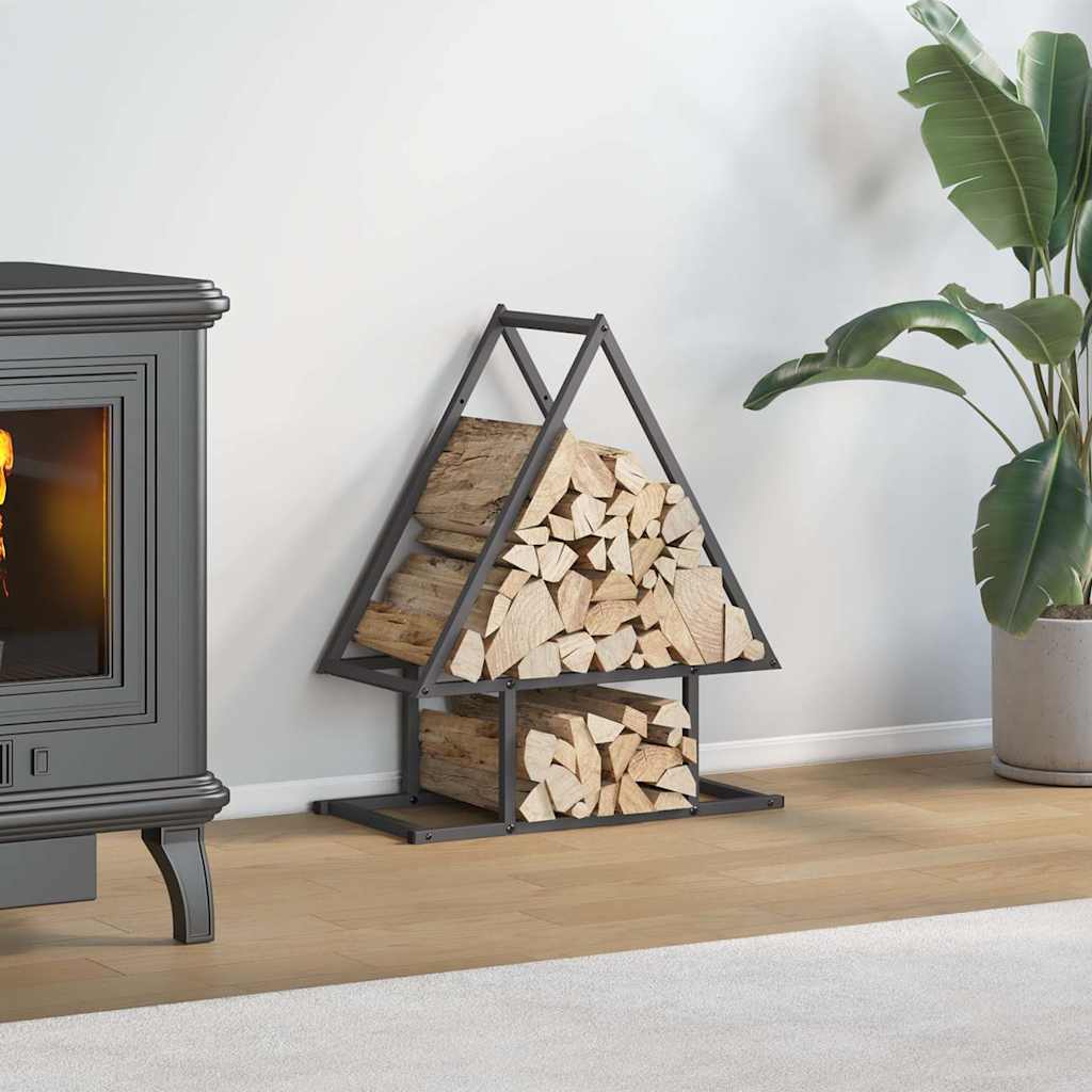 Firewood Rack Black 50x25x60 cm Cold-rolled steel - Casper Homes
