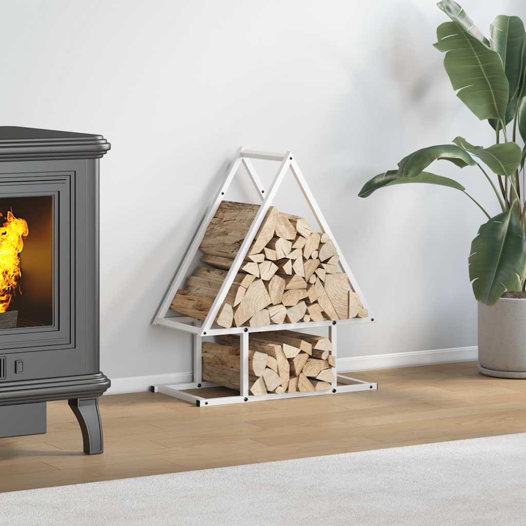Firewood Rack White 50x25x60 cm Cold-rolled steel - Casper Homes