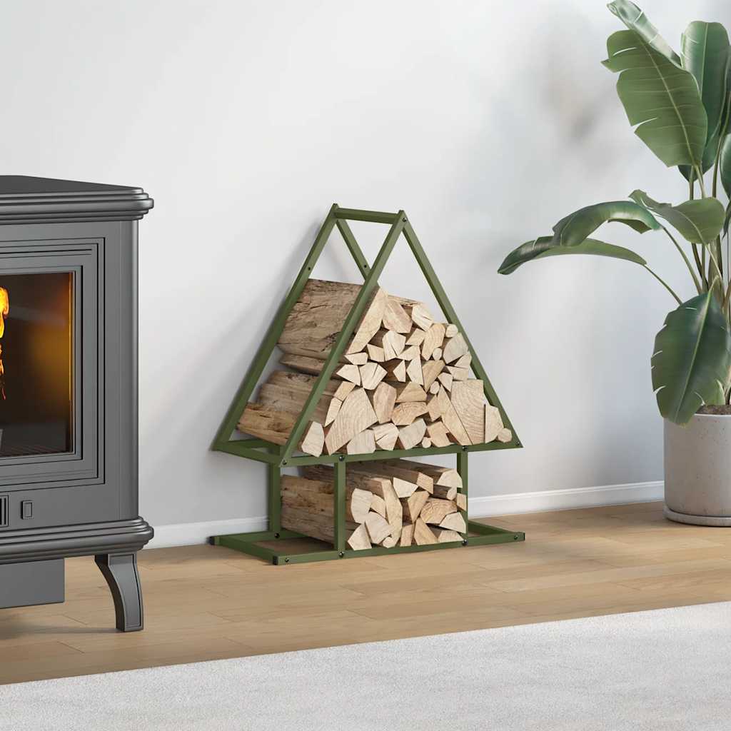 Firewood Rack Olive Green 50x25x60 cm Cold-rolled steel - Casper Homes