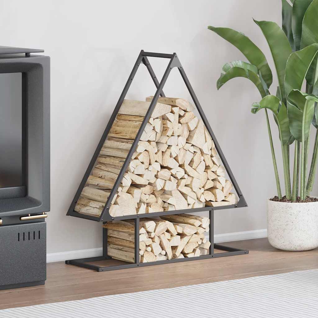 Firewood Rack Black 80x25x90 cm Cold-rolled steel - Merkel Designers
