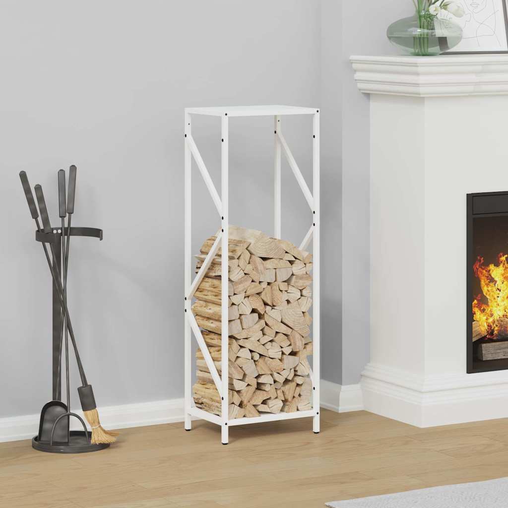 Firewood Rack White 34x25x100 cm Cold-rolled steel - Style and Chic