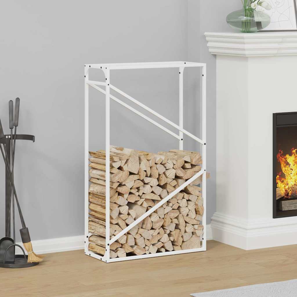 Firewood Rack White 60x25x100 cm Cold-rolled steel - Decor Base