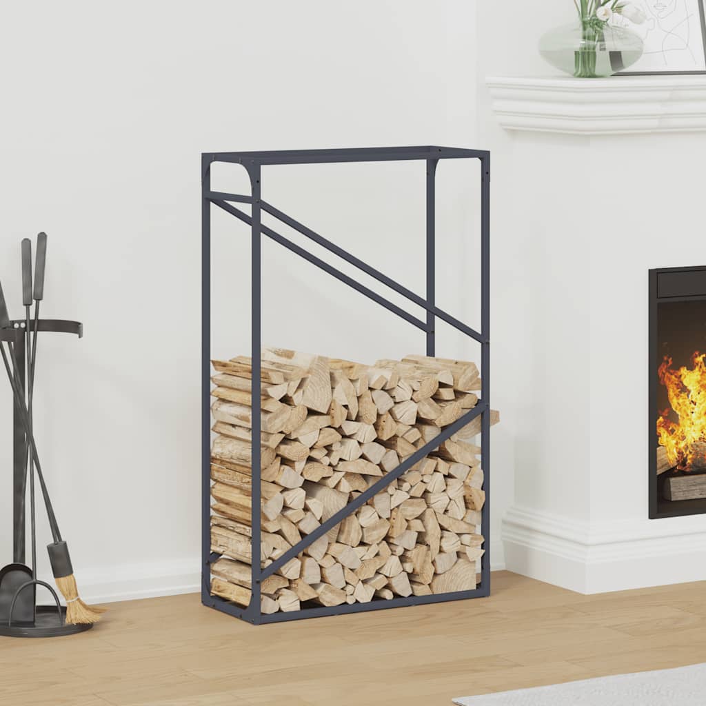 Firewood Rack Anthracite 60x25x100 cm Cold-rolled steel - Decor Base