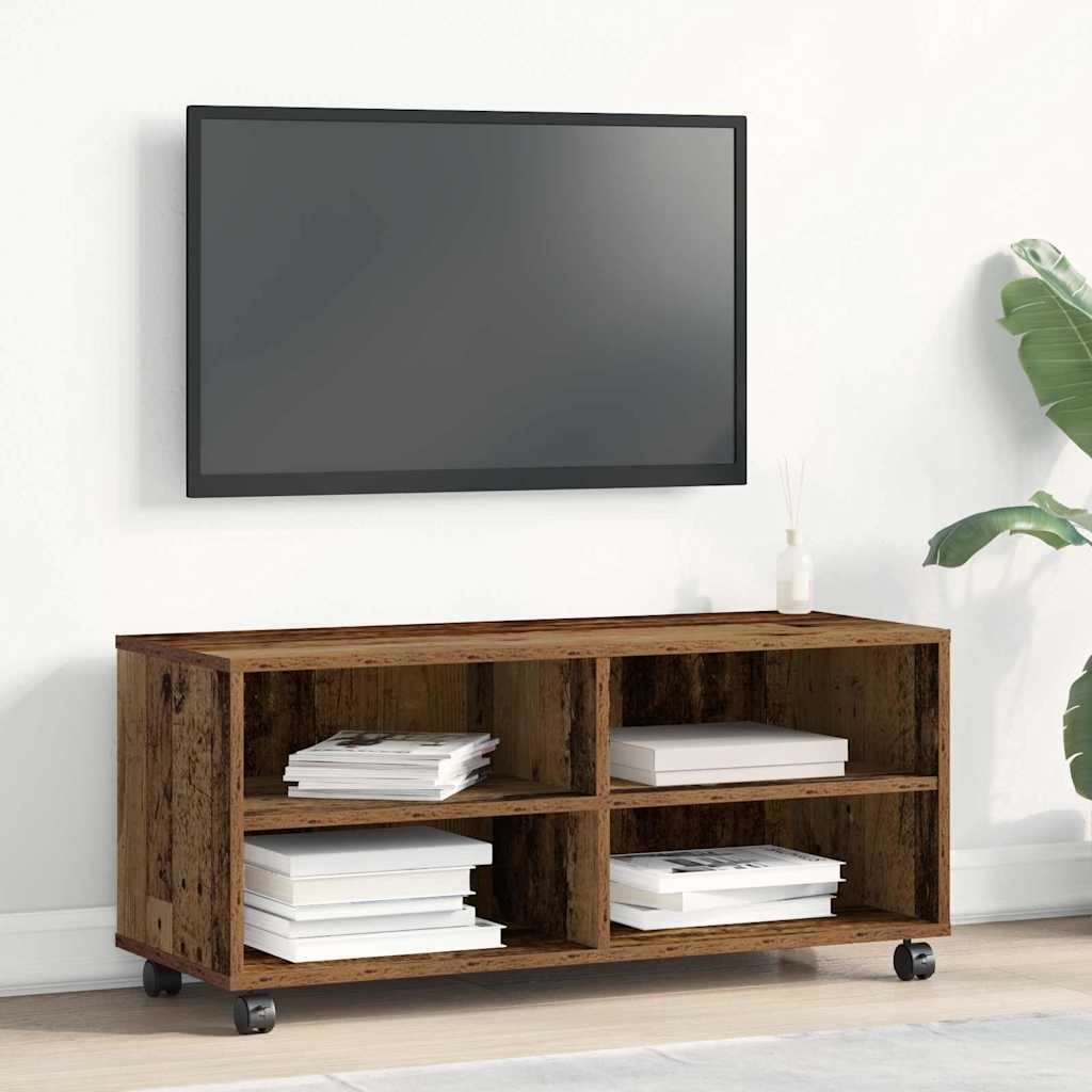 TV Cabinet Old Wood 90x35x35 cm Engineered Wood - Merkel Designers