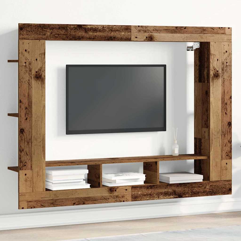 TV Cabinet Wall-Mounted Old Wood 152x22x113 cm - Merlin Deals