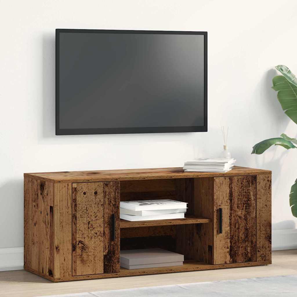 TV Cabinet Old Wood 100x35x40 cm Engineered Wood - Merlin Deals