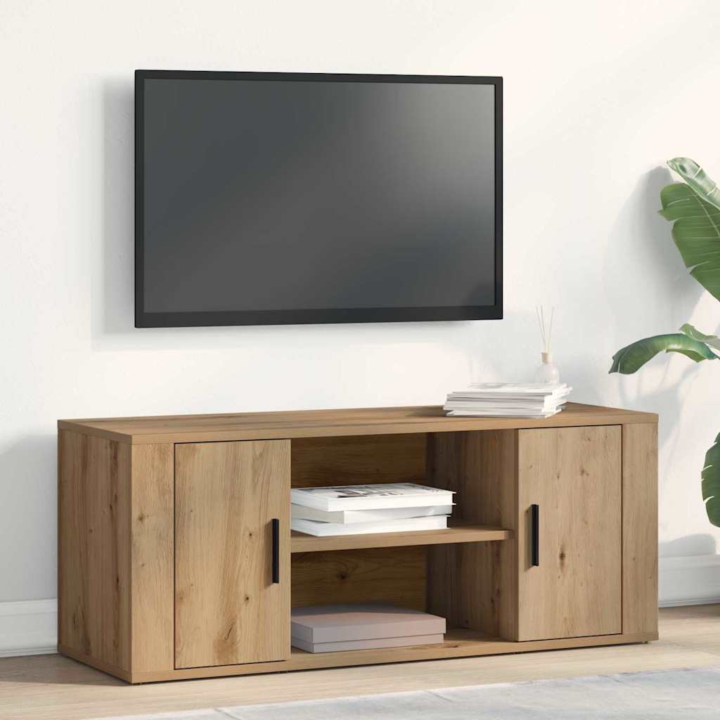 TV Cabinet Artisan Oak 100x35x40 cm Engineered Wood - Merkel Designers