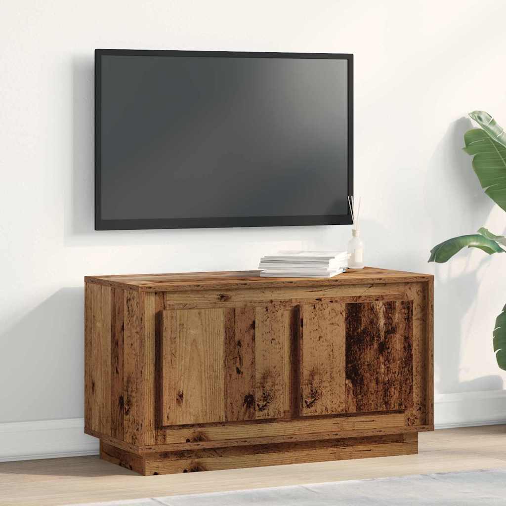 TV Cabinet Old Wood 80x35x45 cm Engineered Wood - Charlotte Dunes