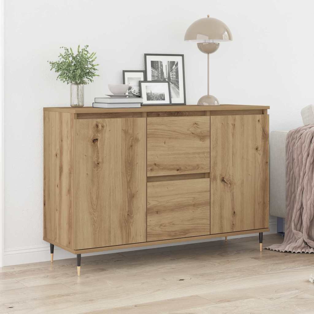 Sideboard with Doors & Drawers Artisan Oak 101,5x35x70 cm - Merlin Deals