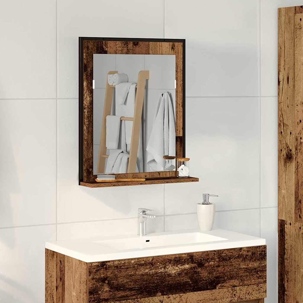 Bathroom Mirror Old Wood 50x12x60 cm Engineered Wood - R and M Furniture