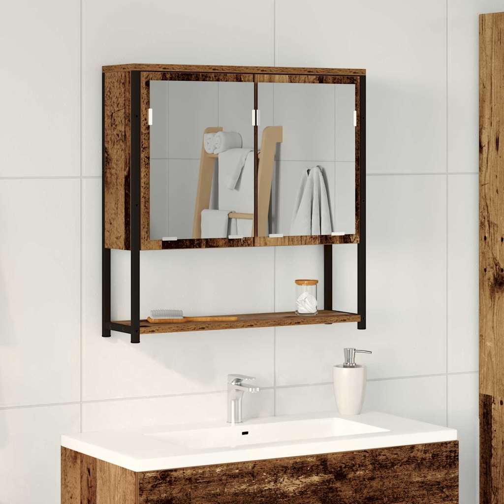 Bathroom Mirror Cabinet Old Wood 60x16x60 cm Engineered Wood - Merkel Designers