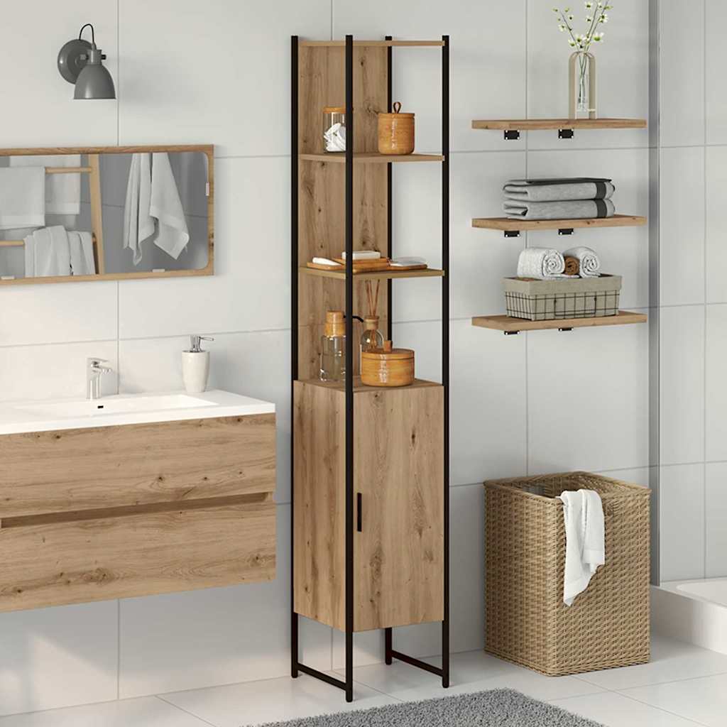 Bathroom Cabinet Artisan Oak 33x33x185,5 cm Engineered Wood - All Things Good