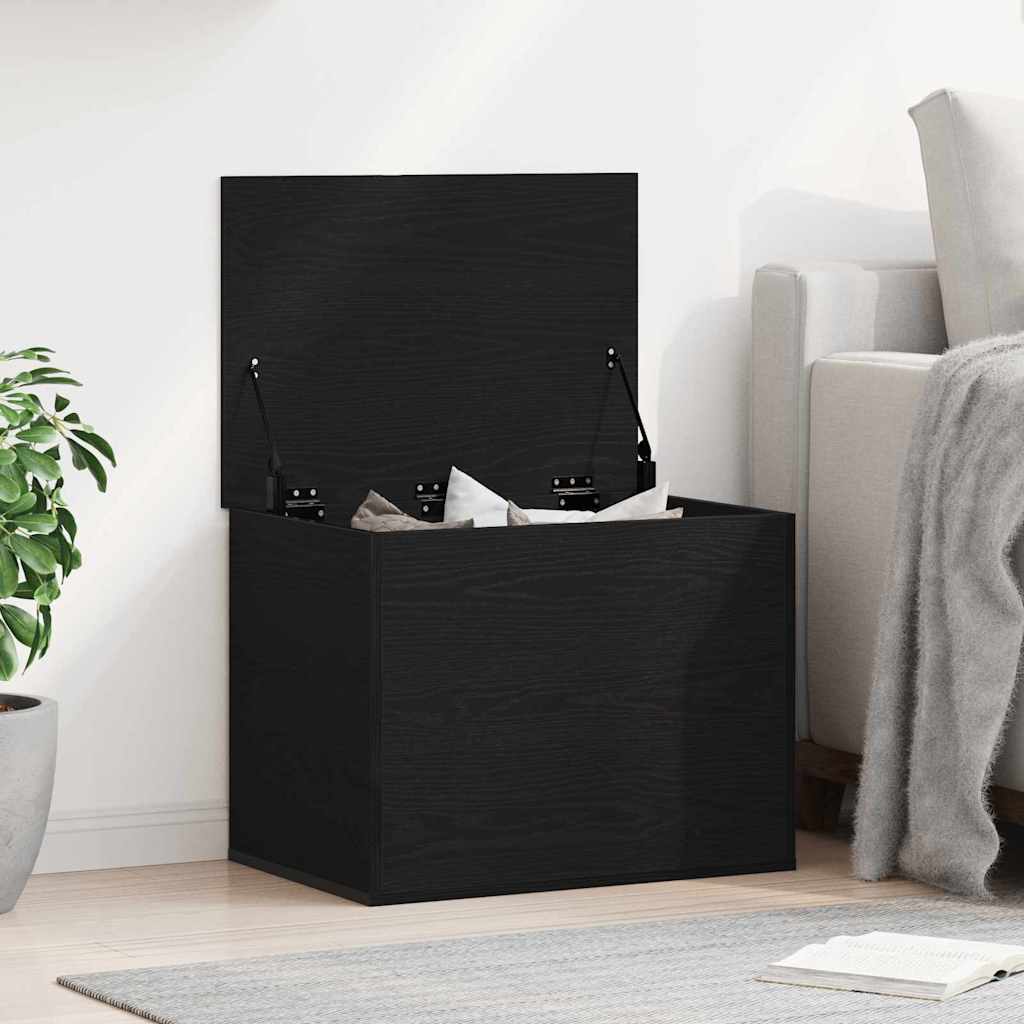 Storage Box with Lid Black Oak 60x42x46 cm Engineered Wood - Merkel Designers