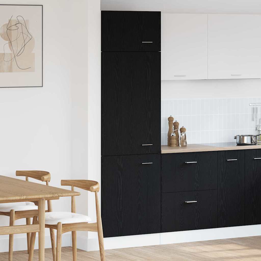 Fridge Cabinet in Black Oak - 60x57x207 cm, Built from Engineered Wood - All Things Good