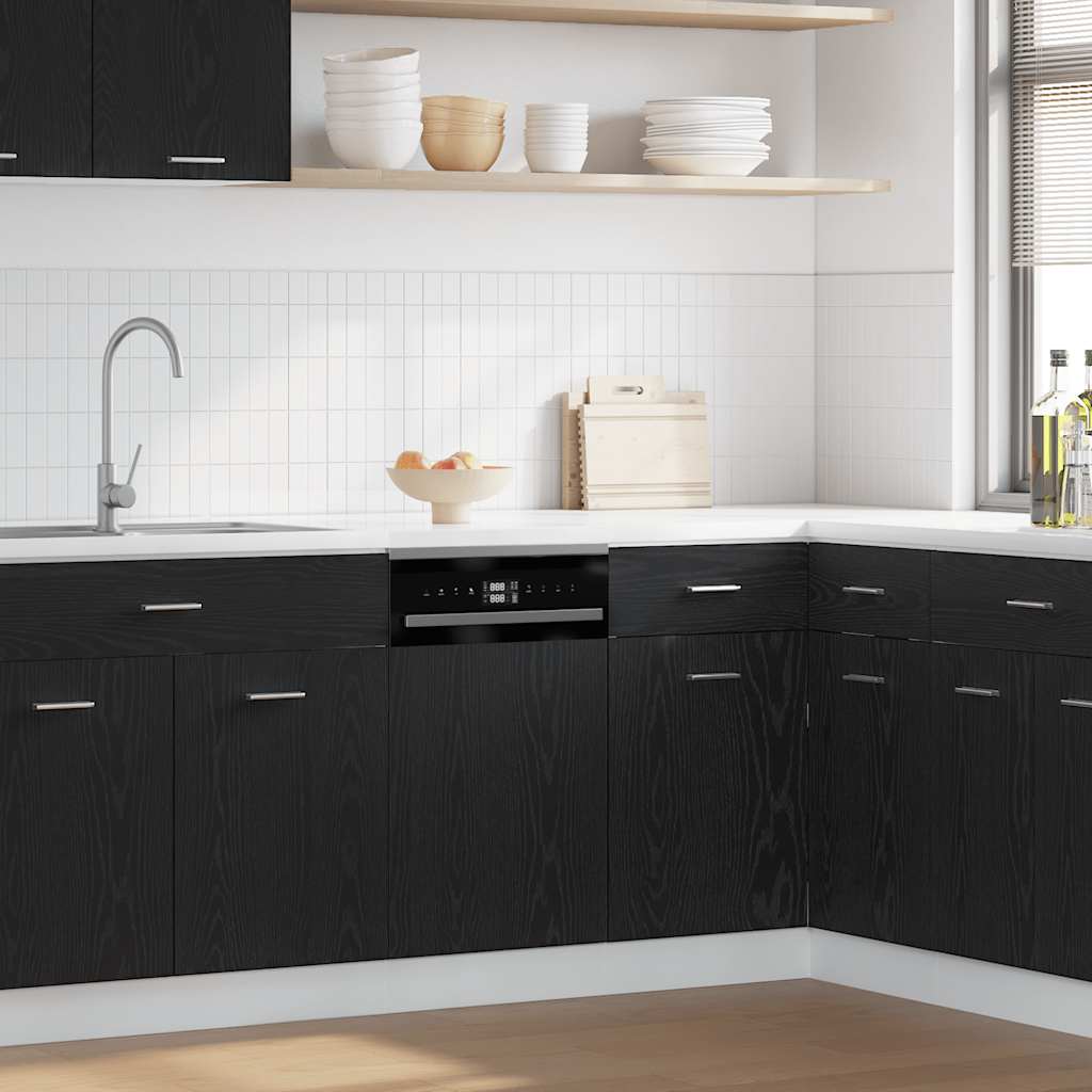 Dishwasher Panel Lyon Black Oak 45x1.5x67 cm Engineered Wood - The Home Maker