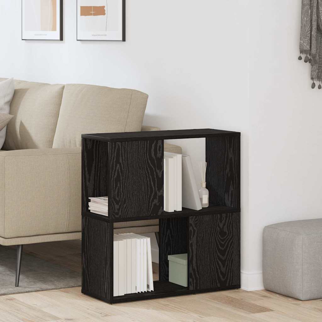 Black Oak Bookshelf - 60x24x63 cm, Made of Engineered Wood - Millennium Furniture
