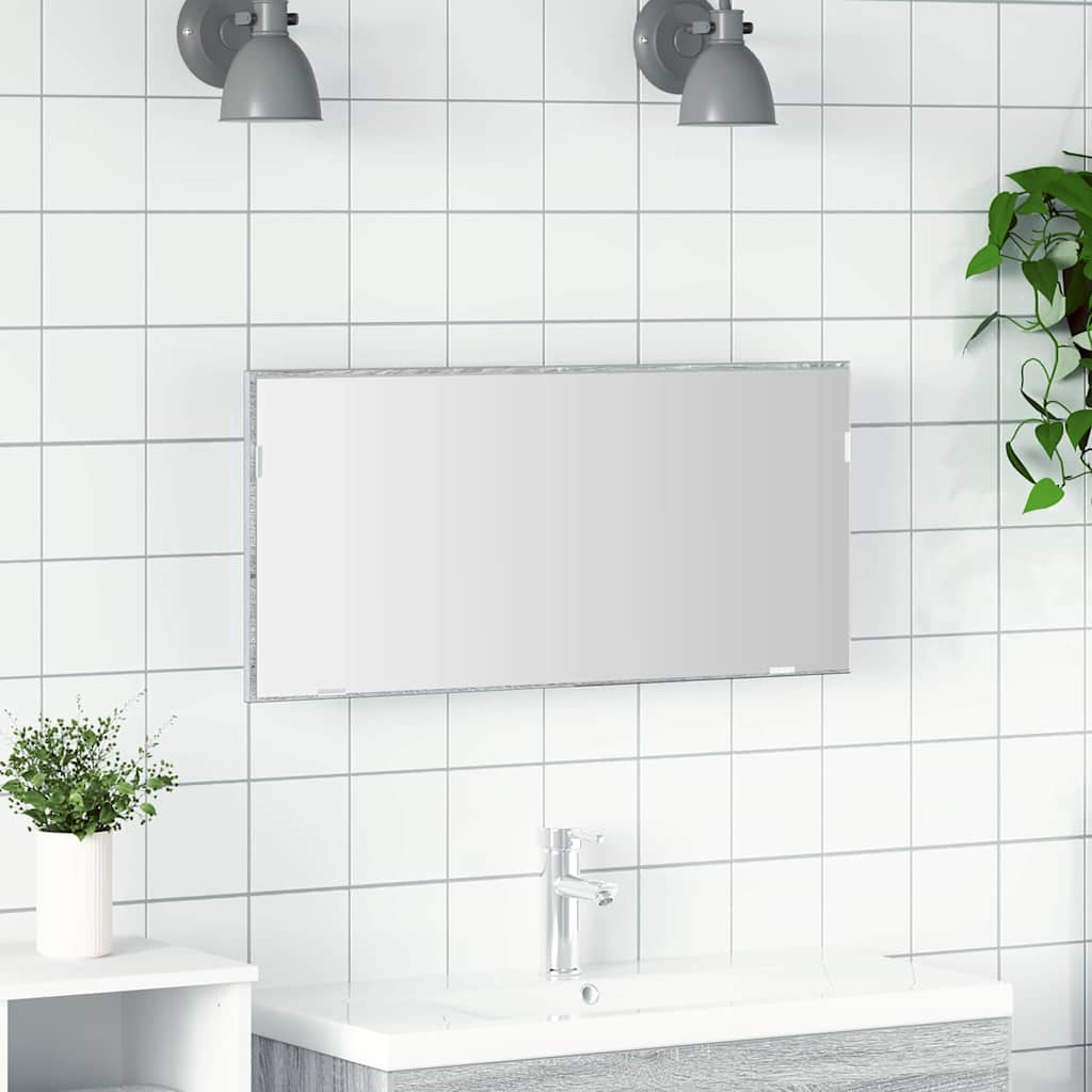 Bathroom Mirror Cabinet with LED Light Grey Sonoma 80x37 cm - Decor Base