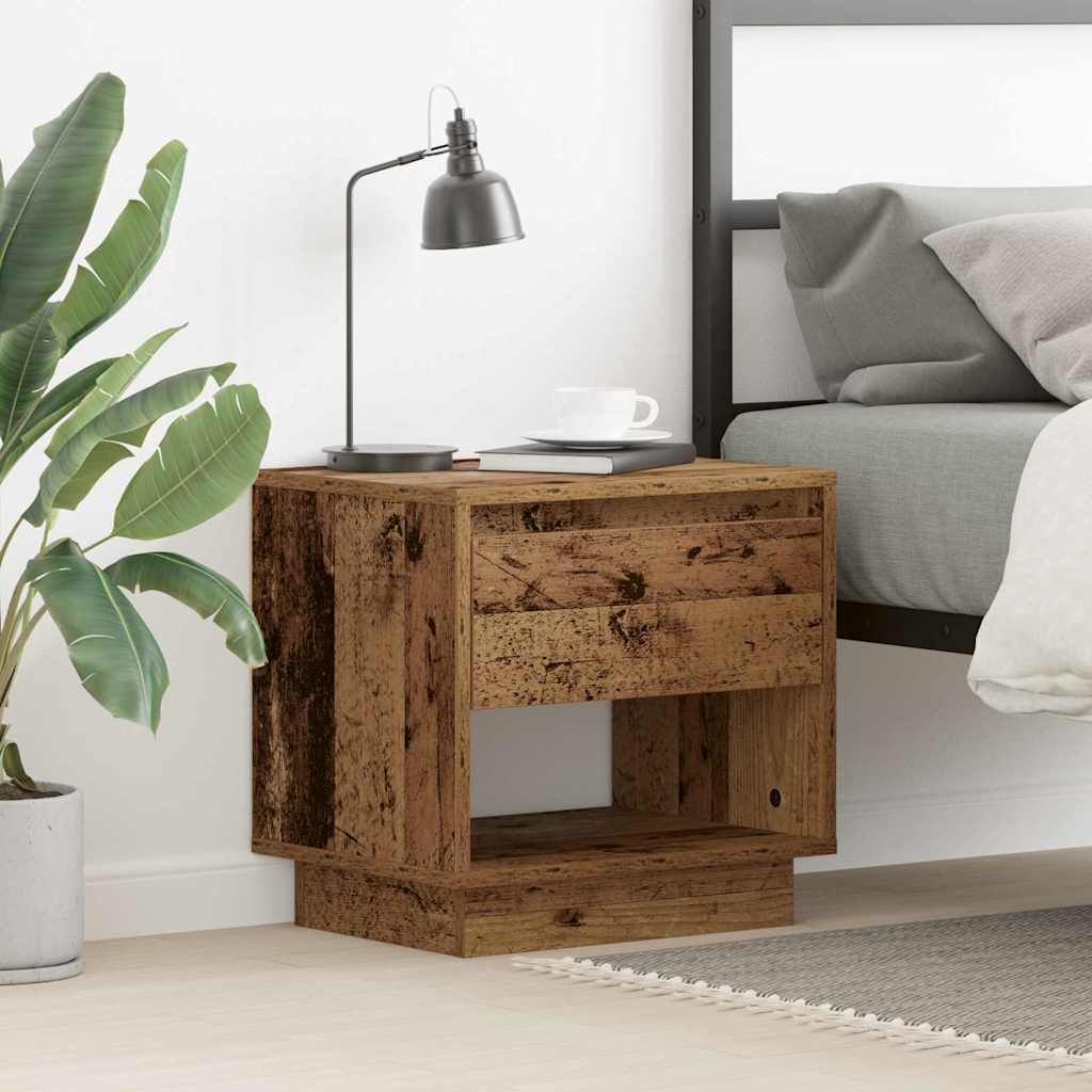 Bedside Cabinet Old Wood 45x34x44 cm Engineered Wood - Merkel Designers