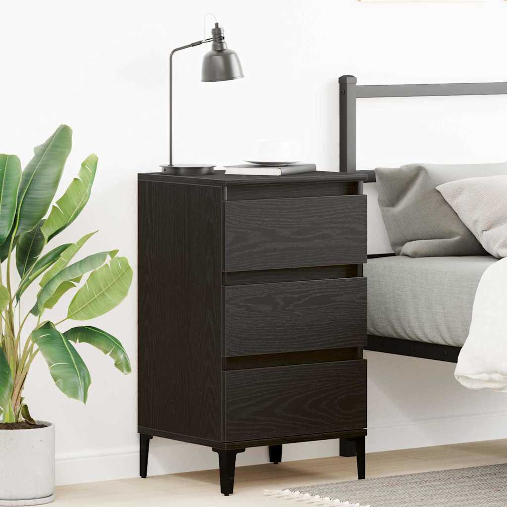 Bedside Cabinet Black Oak 40x35x70 cm Engineered Wood - Direct Imports