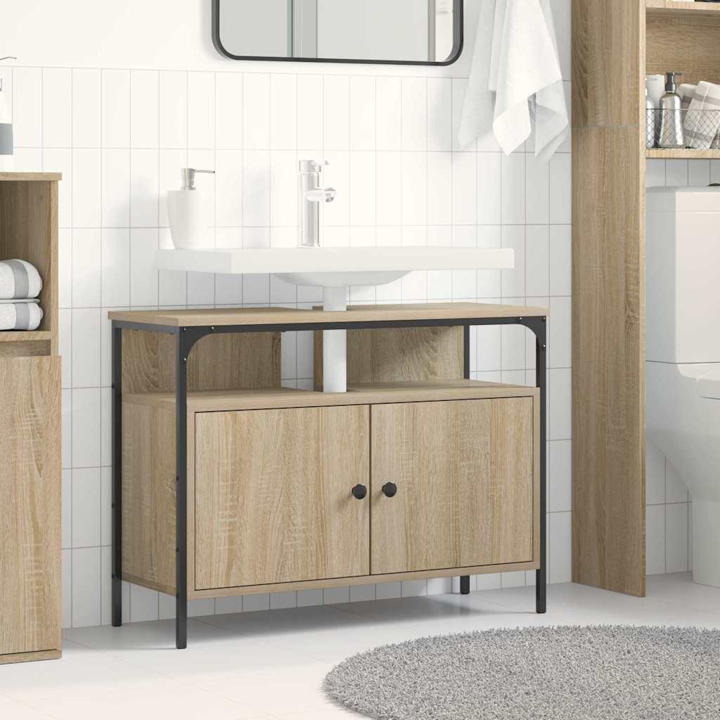 Bathroom Sink Cabinet Sonoma Oak 80x30x60 cm Engineered Wood - Casper Homes