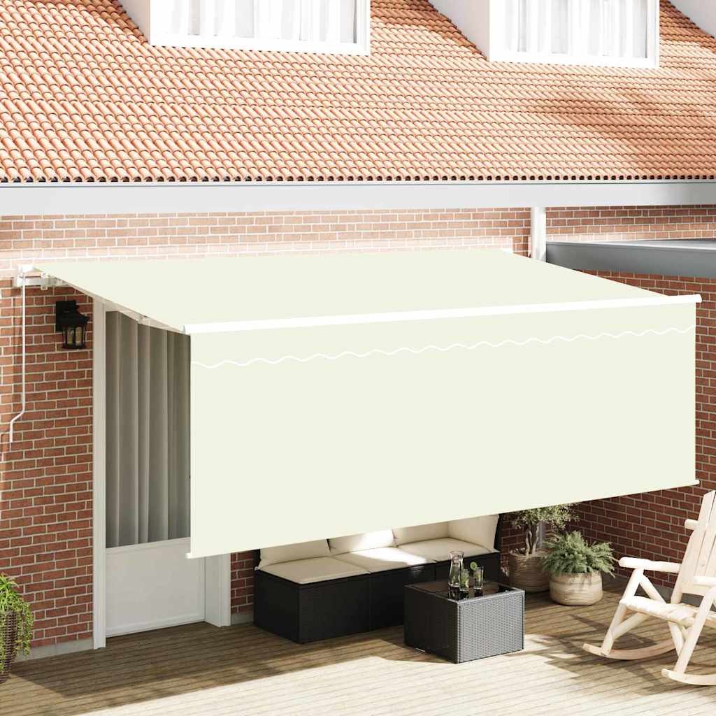 CRWOD Awning with Blind 350x200x120 cm and Metal Fabric - Cream - Design Hut