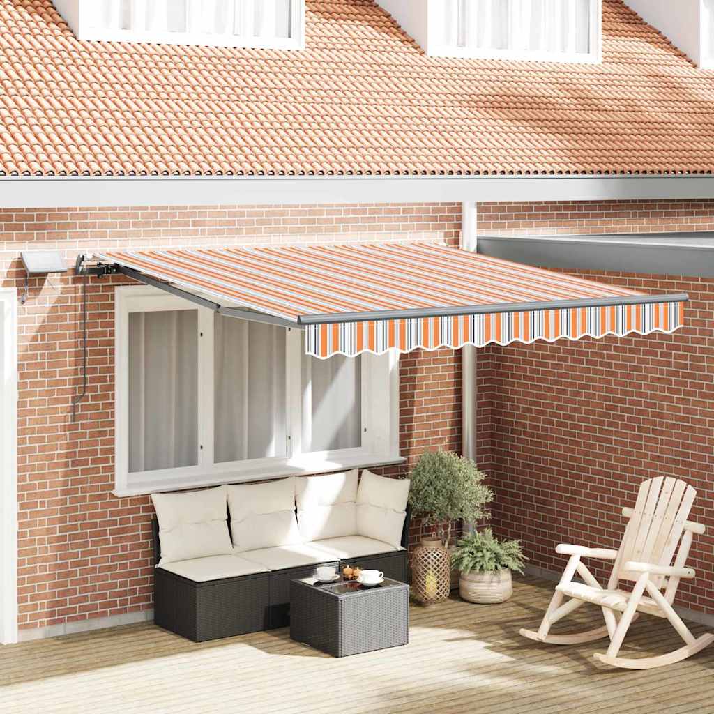 Manual Retractable Awning with LED Multicolour Stripe 300x250 cm - Millennium Furniture