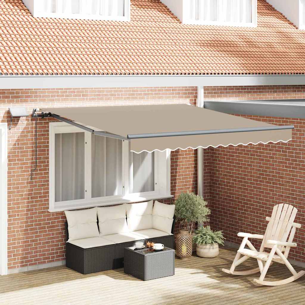 Manual Retractable Awning with LED Beige 350x250 cm - Millennium Furniture