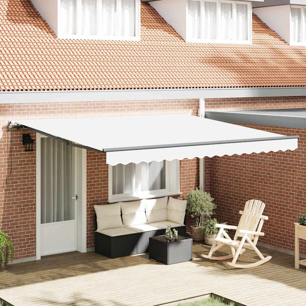 Manual Retractable Awning White 400x350 cm - Decor Base