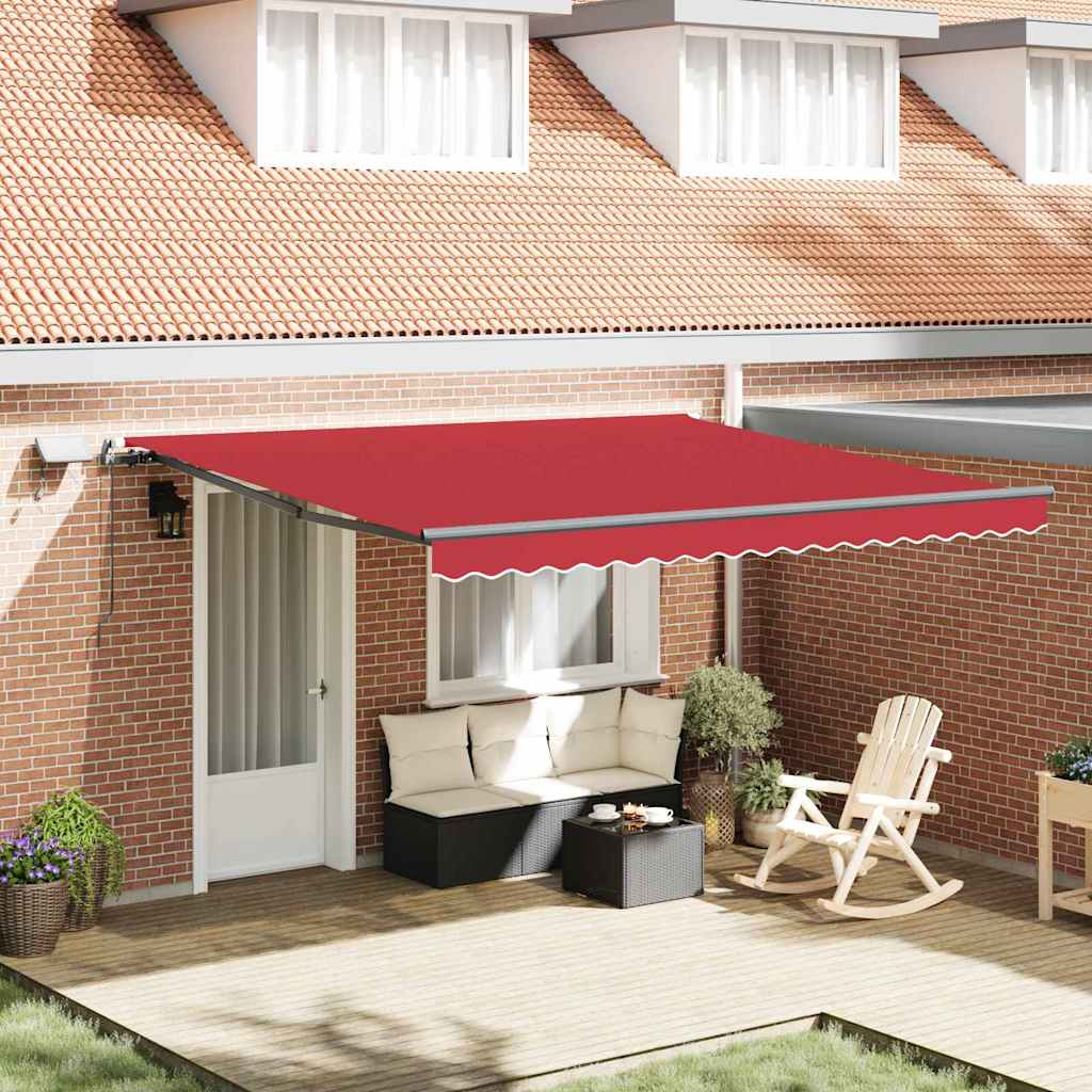 Manual Retractable Awning with LED Red 400x350 cm - Tyrell & Tyrell
