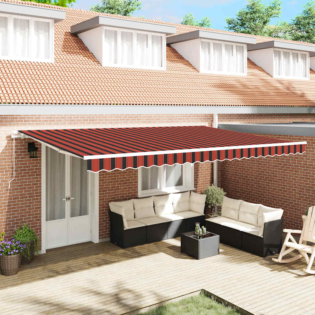 VEAGLEN Awning and Brown 500x300x165 cm Polyester and Metal - Orange - Design Hut