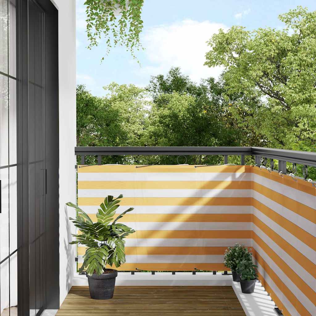 VAIBRO Balcony Screen and White Stripe 90x1000 cm - Yellow - Charlotte Dunes