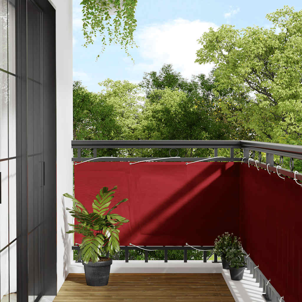EVASH Balcony Screen 75x700 cm Polyester Oxford - Red - Charlotte Dunes