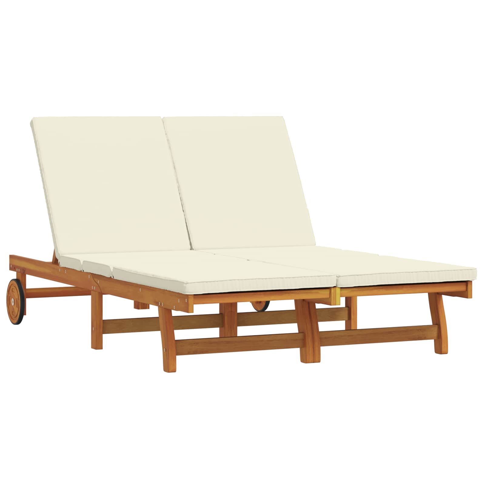 BETON Sun Lounger Reclining 125x200x84 cm Acacia Wooden - Brown - Charlotte Dunes