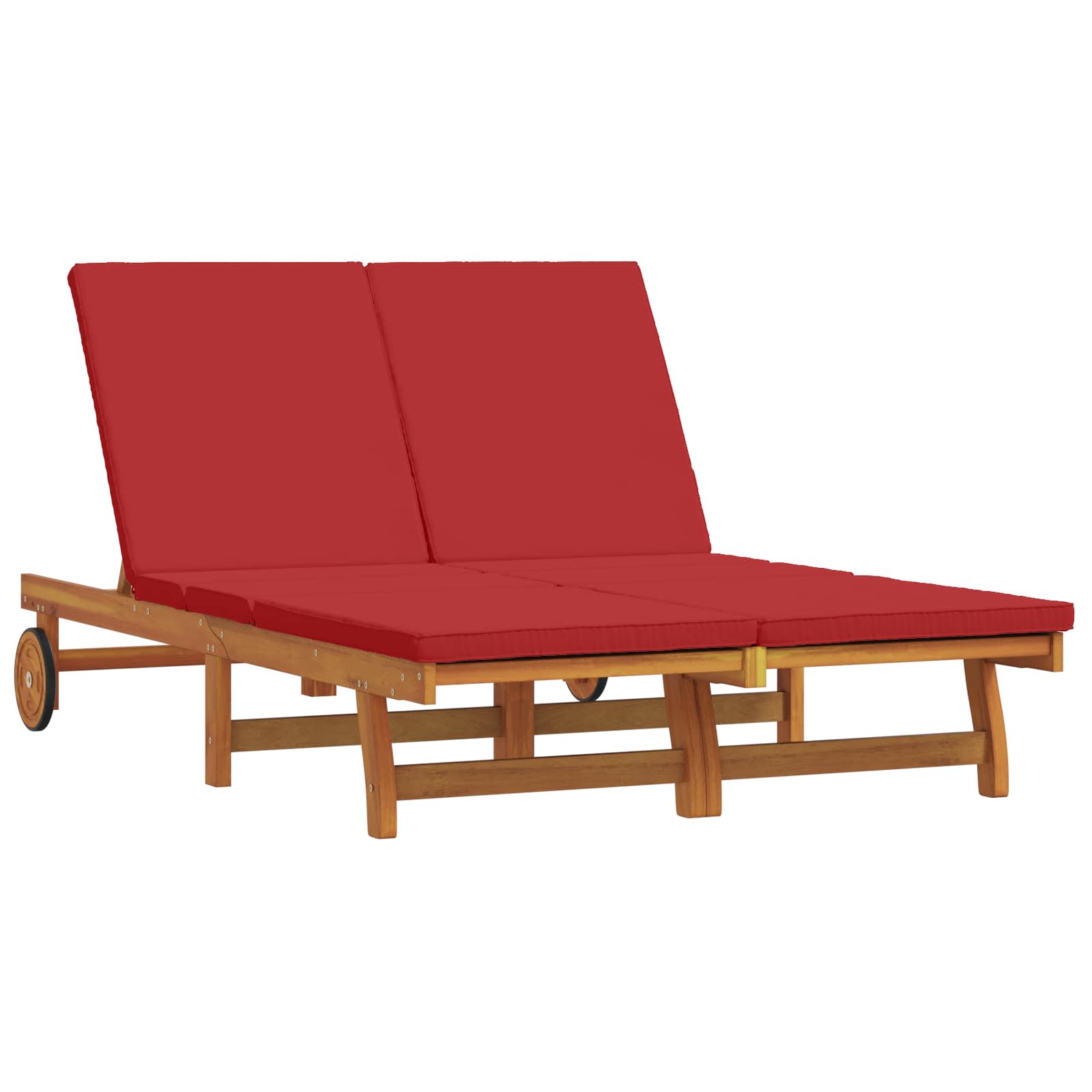 BETON Sun Lounger Reclining 125x200x84 cm Acacia Wooden - Brown - Charlotte Dunes