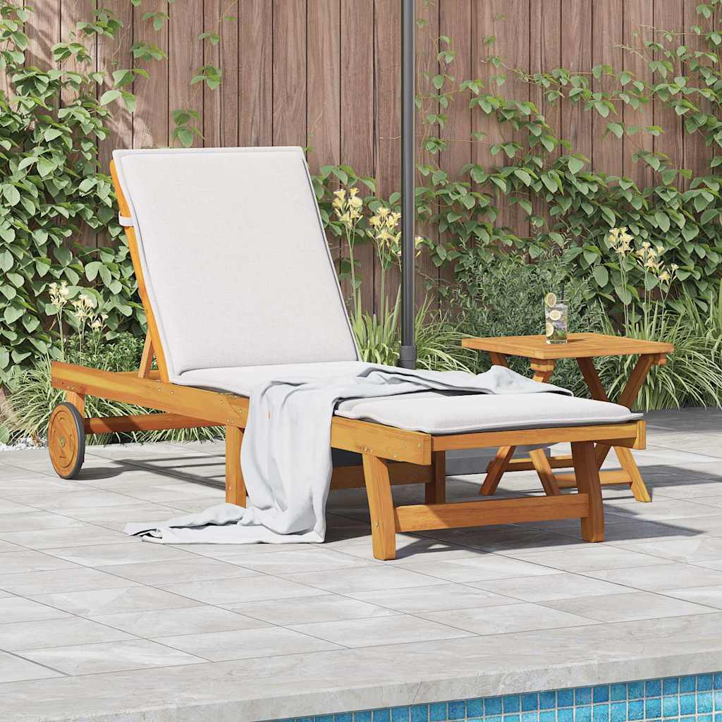 BETON Sun Lounger with Table Solid Acacia Wood - Charlotte Dunes