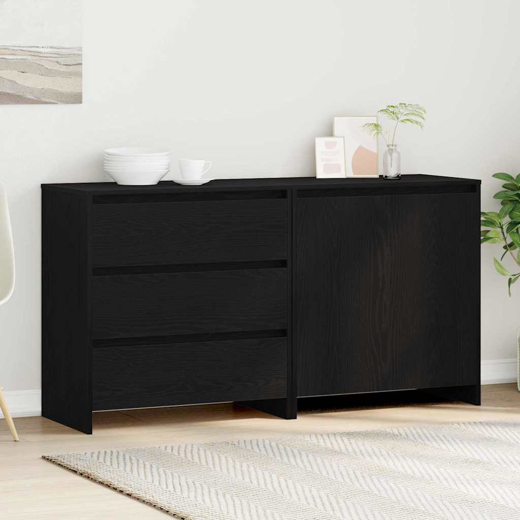 2-Piece Sideboards in Black Oak Engineered Wood - Design Hut