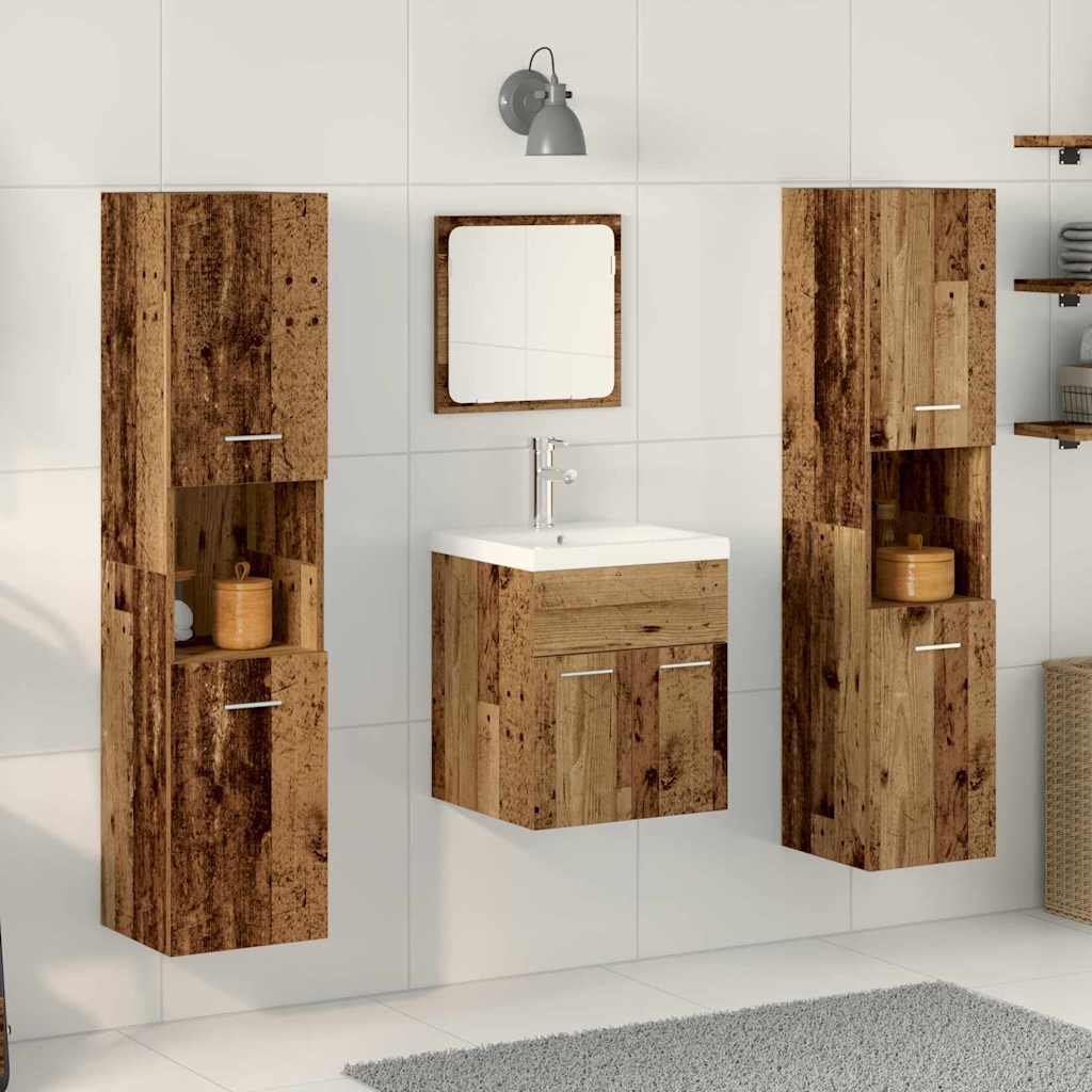 5 Piece Bathroom Furniture Set Old Wood Engineered Wood - Direct Imports