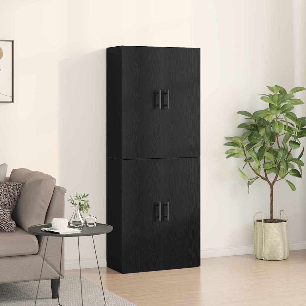 Cabinets 2 pcs Black Oak 69,5x34x180 cm Engineered Wood - Sid & Sam